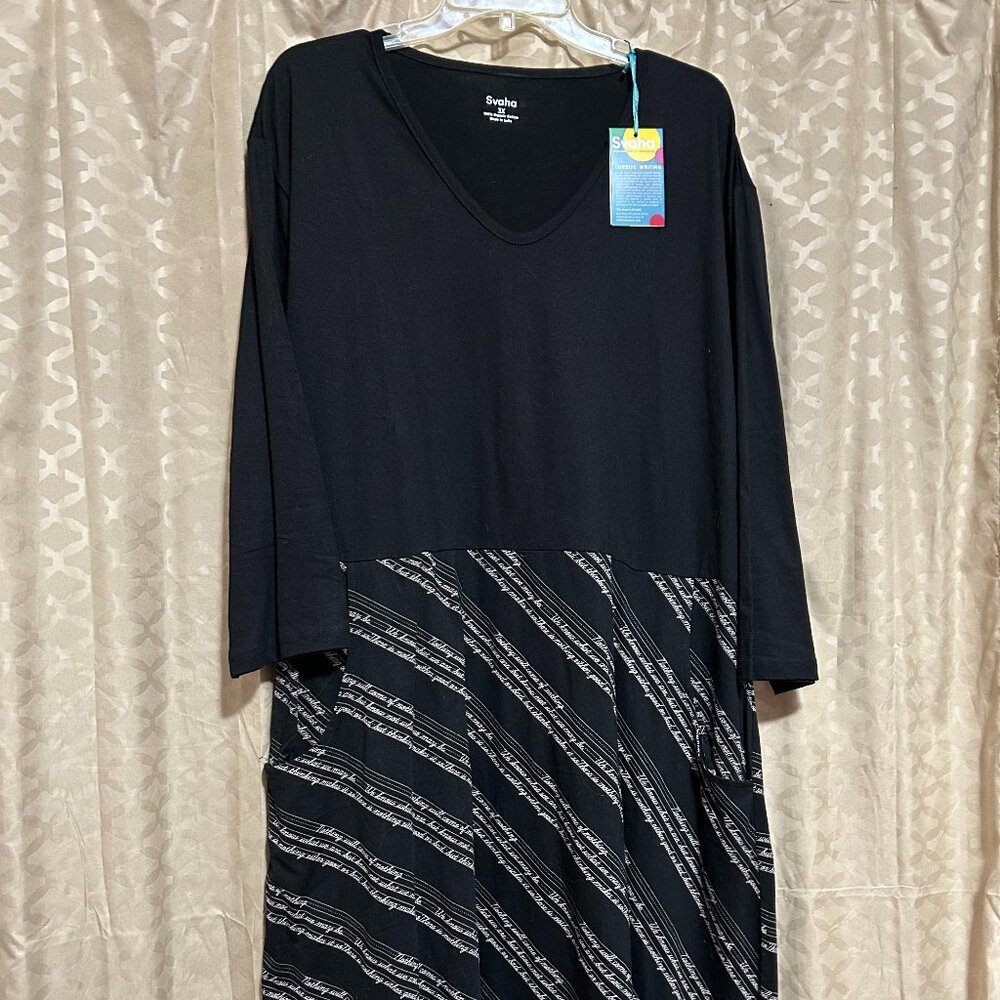 Svaha Plus Cursive Writing Dress Size 3X